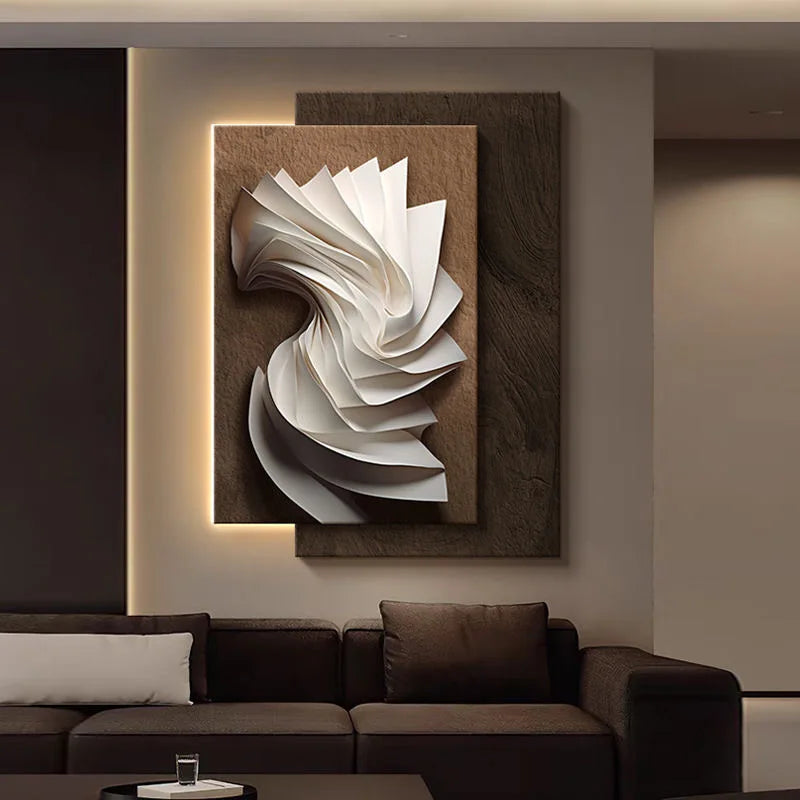 Dynamische Sculptuur | Wanddecoratie | Gelaagde Abstracte Kunst