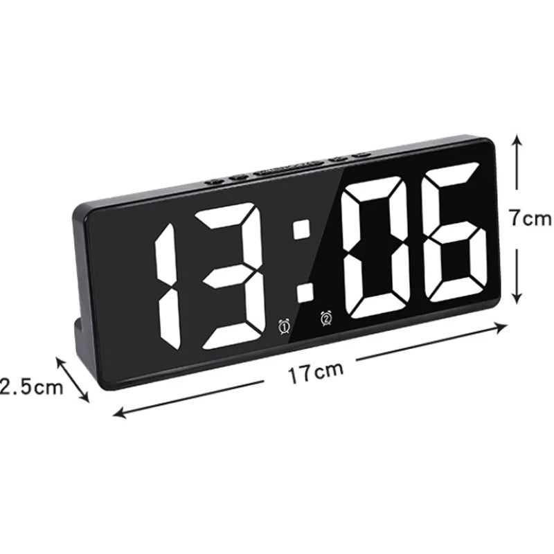 Eenvoudige Led Klok Kleurrijk Lichttemperatuur Kalender Wekker Creatieve Klok
