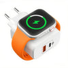 PowerTrio | 3-in-1 draadloze oplader | 3-in-1 Draadloze Oplader voor iPhone Apple Watch – PD20W Snellader met USB-C en USB-A Poort, Compact Reis Oplaadstation