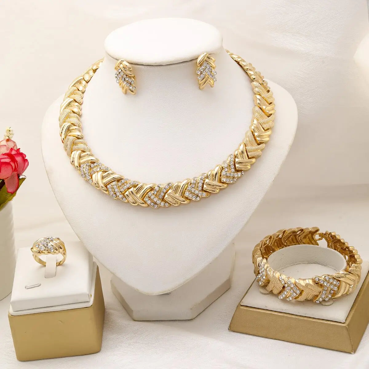 Elegante 4-Delige Bruids Zirkonia Sieradenset