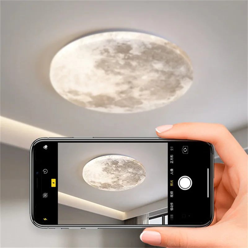 MoonAura Maan LED Lamp | Dimbaar | Ø26-40 cm | Kleurwissel met Afstandsbediening | Geschikt voor Slaapkamer, Hal & Badkamer | Moderne Minimalistische Stijl | Energiezuinig | Eenvoudige Installatie