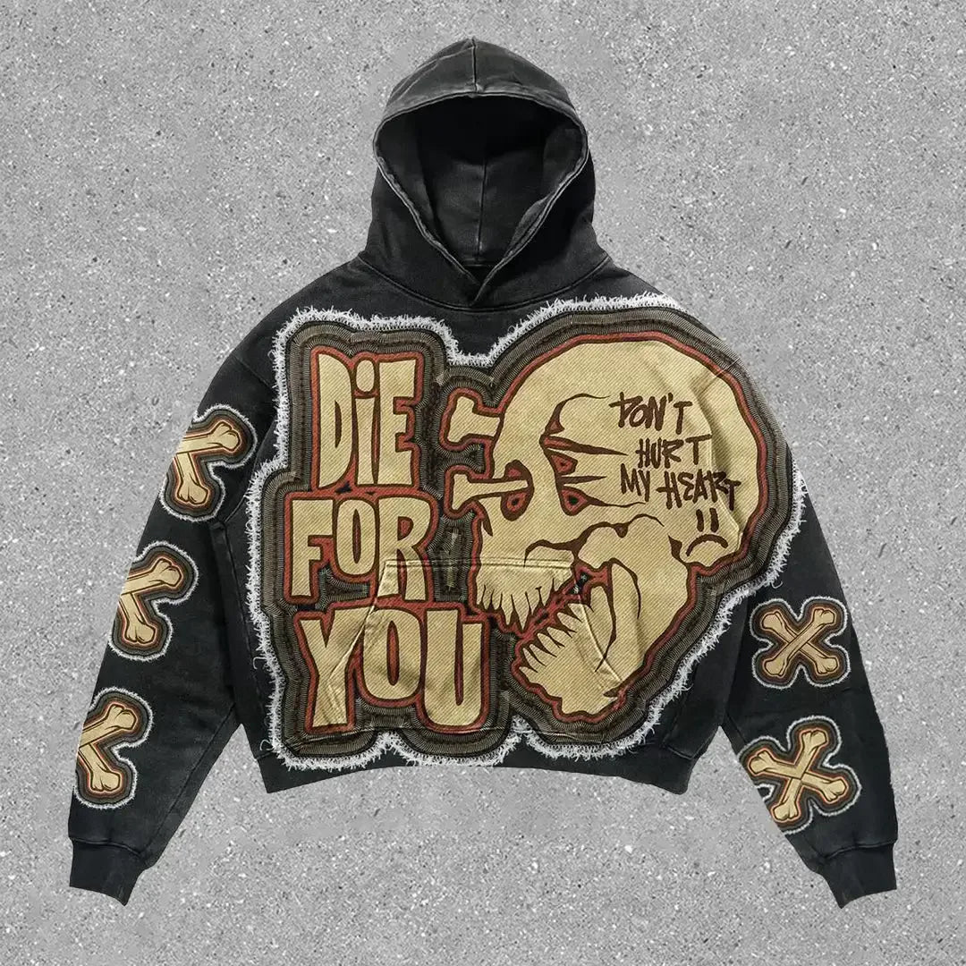 Artistic Y2K Hoodie | Losse Pasvorm | Abstracte Kunst - Creatieve Uitdrukking, Uniek Ontwerp