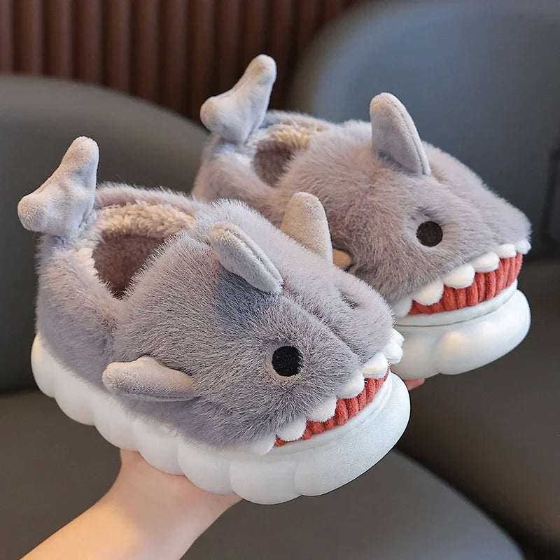 Cartoon Shark Pantoffels | Warme Huisschoenen Voor Jongens & Meisjes - Zachte Zool