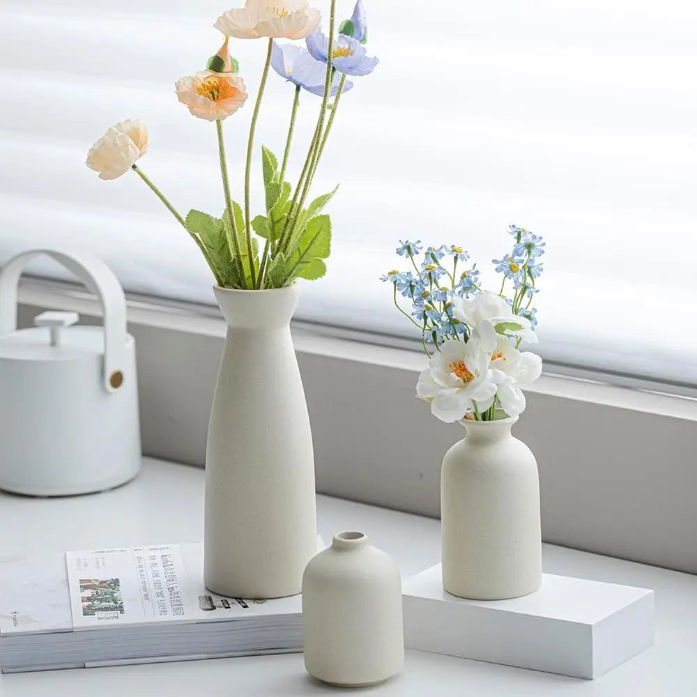 Aardstijl Keramische Vaas Set van 3 voor Moderne Boho Interieurs