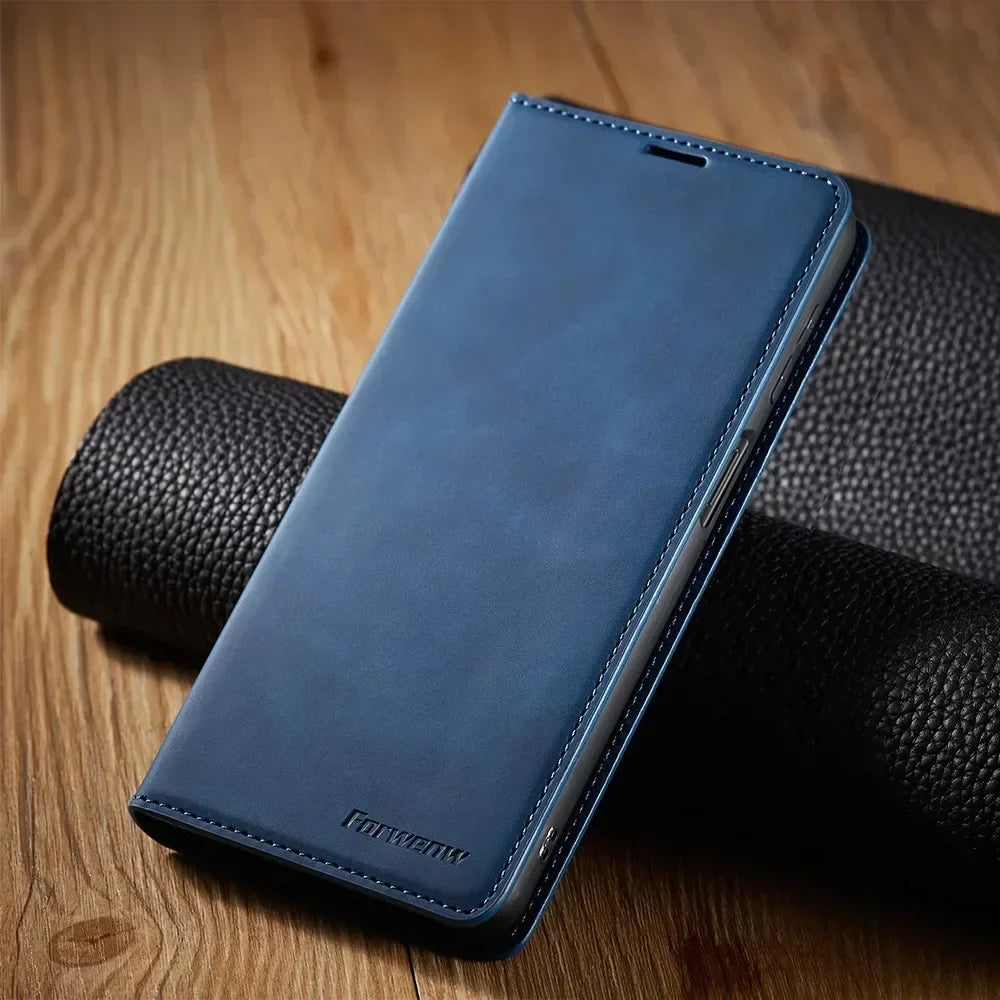 LeatherPro | Samsung Hülle: Magnetische leren tas voor stijlvolle bescherming