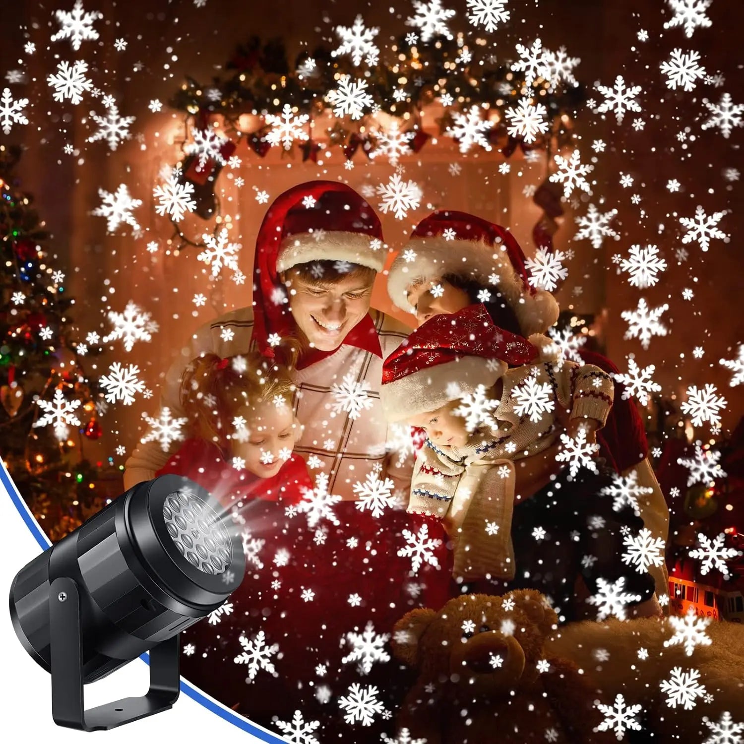 LED USB Sneeuwvlok Projector - Feestverlichting met Beeldprojectie voor Kerst en Nieuwjaarsfeest