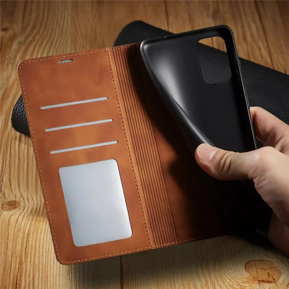 LeatherPro | Samsung Hülle: Magnetische leren tas voor stijlvolle bescherming