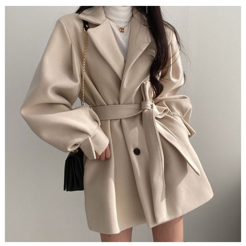 Wollen Trenchcoat | Beige - Stijlvol en Comfortabel