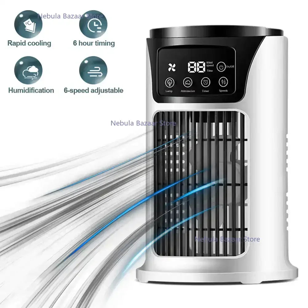 AirPure Mini – 3-in-1 Luchtkoeler met Luchtbevochtiger & Luchtreiniger – Draagbaar – USB – Stil – 300ml Watertank