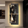 Ruw Landschap Kunstwerk | Wanddecoratie | Textuurrijke Natuurkunst met Verlichting