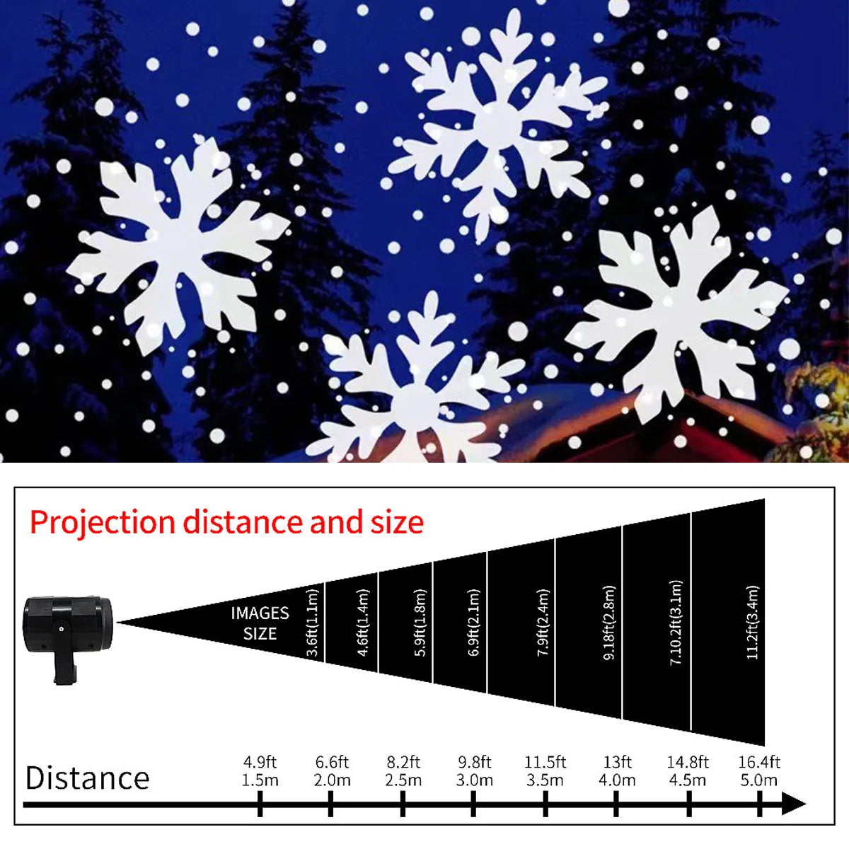 LED USB Sneeuwvlok Projector - Feestverlichting met Beeldprojectie voor Kerst en Nieuwjaarsfeest