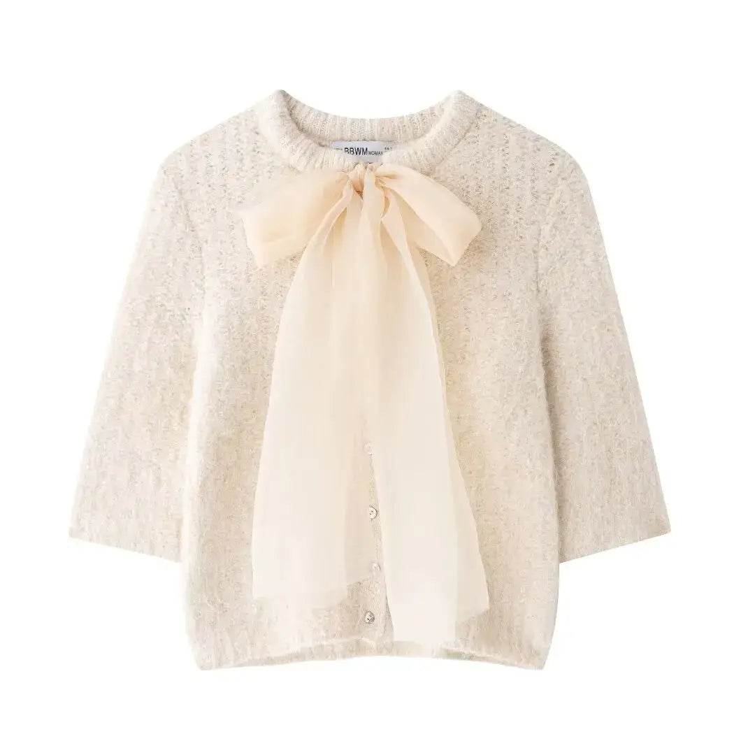 Beige Jacket met Strik!