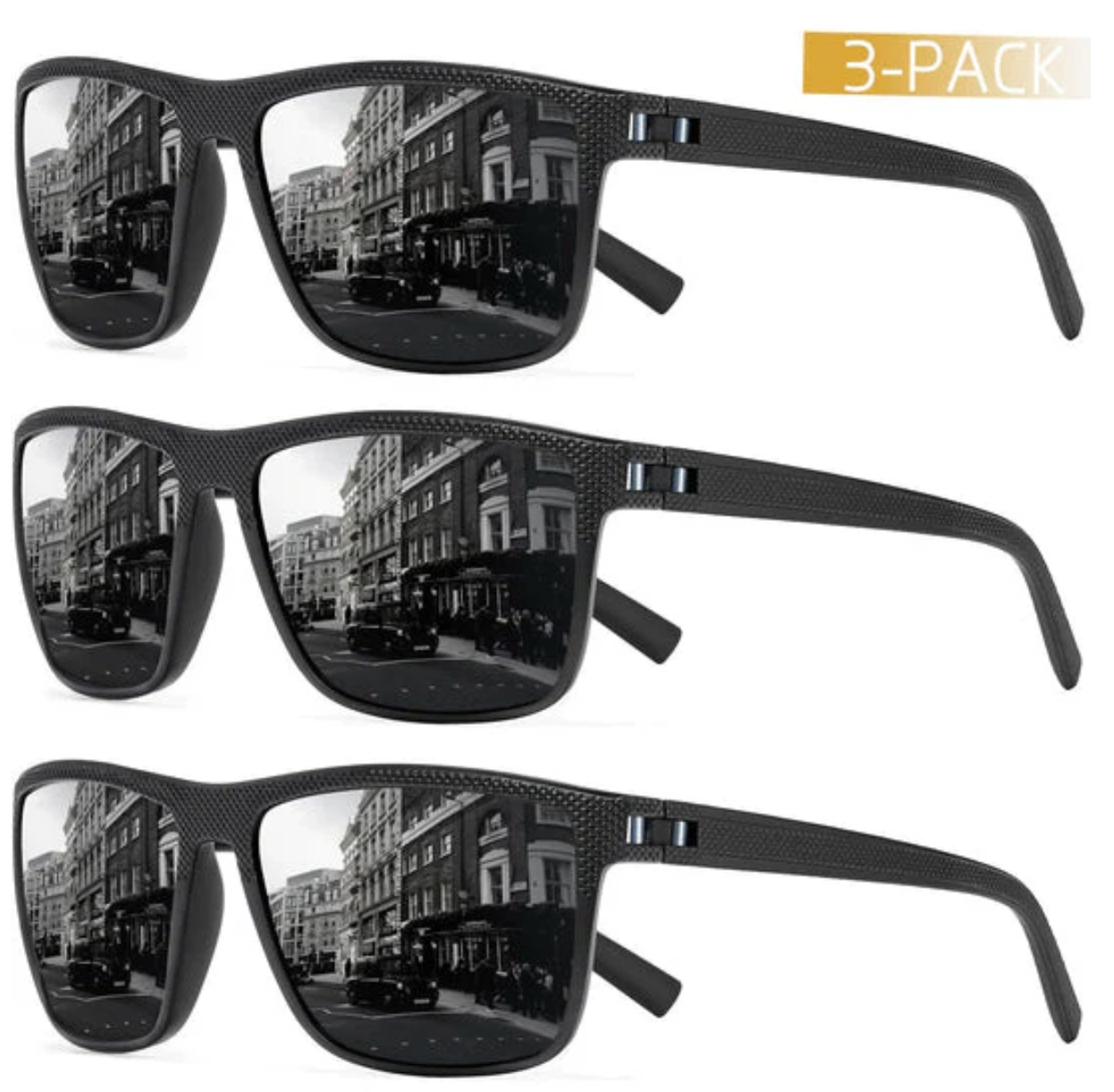 Gepolariseerde Zonnebril Set (3 stuks) – UV400 Bescherming & Anti-Schittering voor Buitenactiviteiten