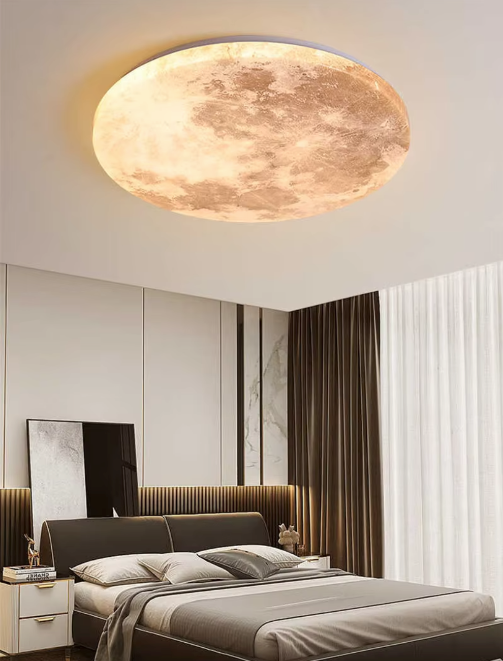 MoonAura Maan LED Lamp | Dimbaar | Ø26-40 cm | Kleurwissel met Afstandsbediening | Geschikt voor Slaapkamer, Hal & Badkamer | Moderne Minimalistische Stijl | Energiezuinig | Eenvoudige Installatie