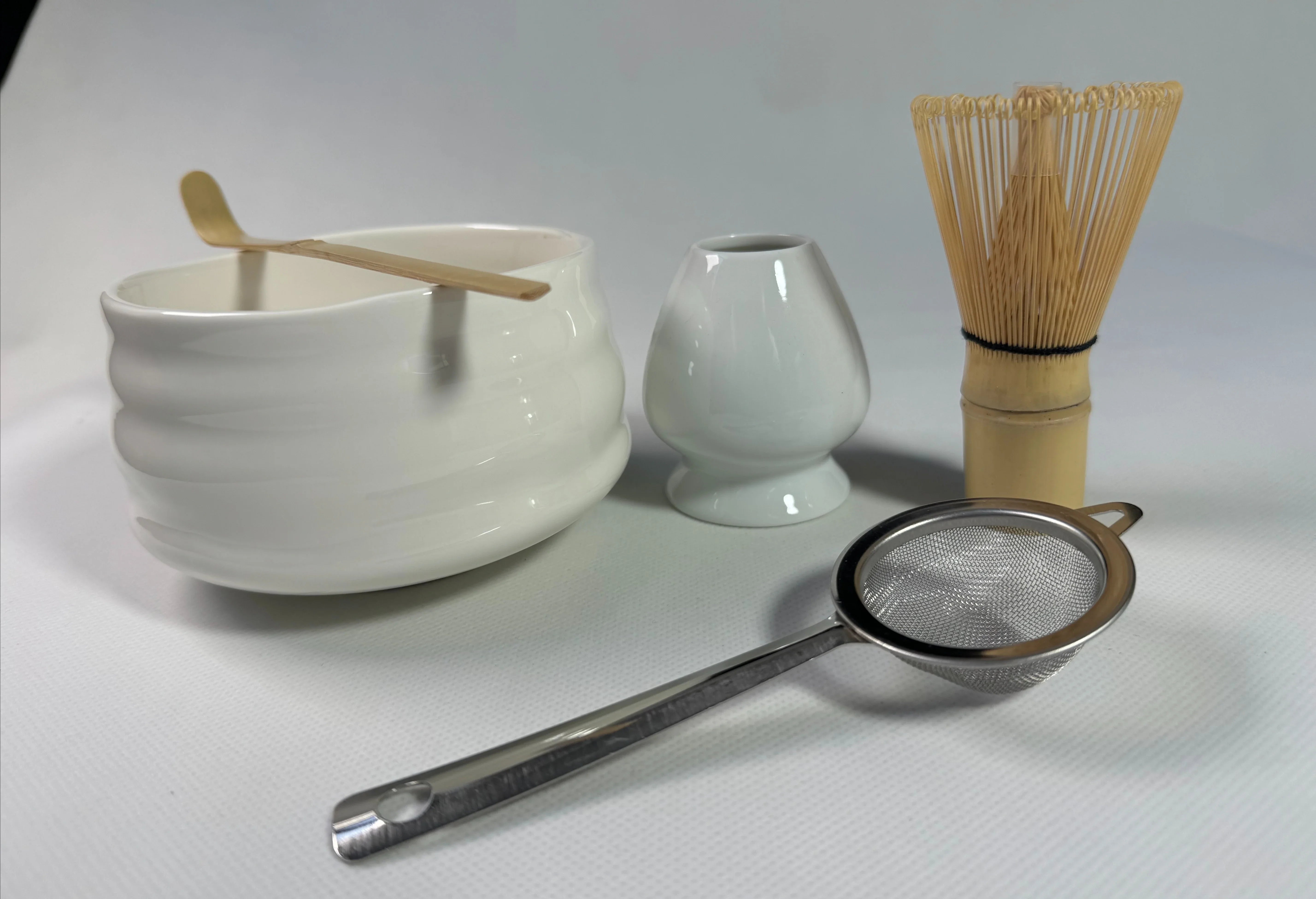 Japanse Matcha Thee Set – Bamboe Klopper, Kom, Schep & Houder – Traditioneel Ceremonieel Matcha Bereiden – Cadeauset