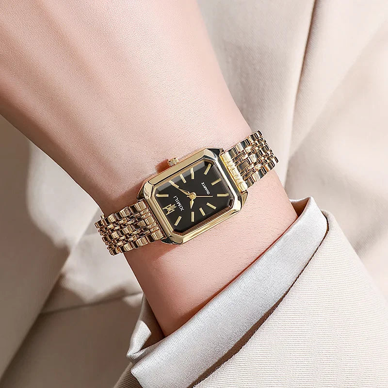 Modern Dames Quartz Horloge - Lederen Band en Slank Ontwerp, Perfect Accessoire voor Zakelijke Elegantie