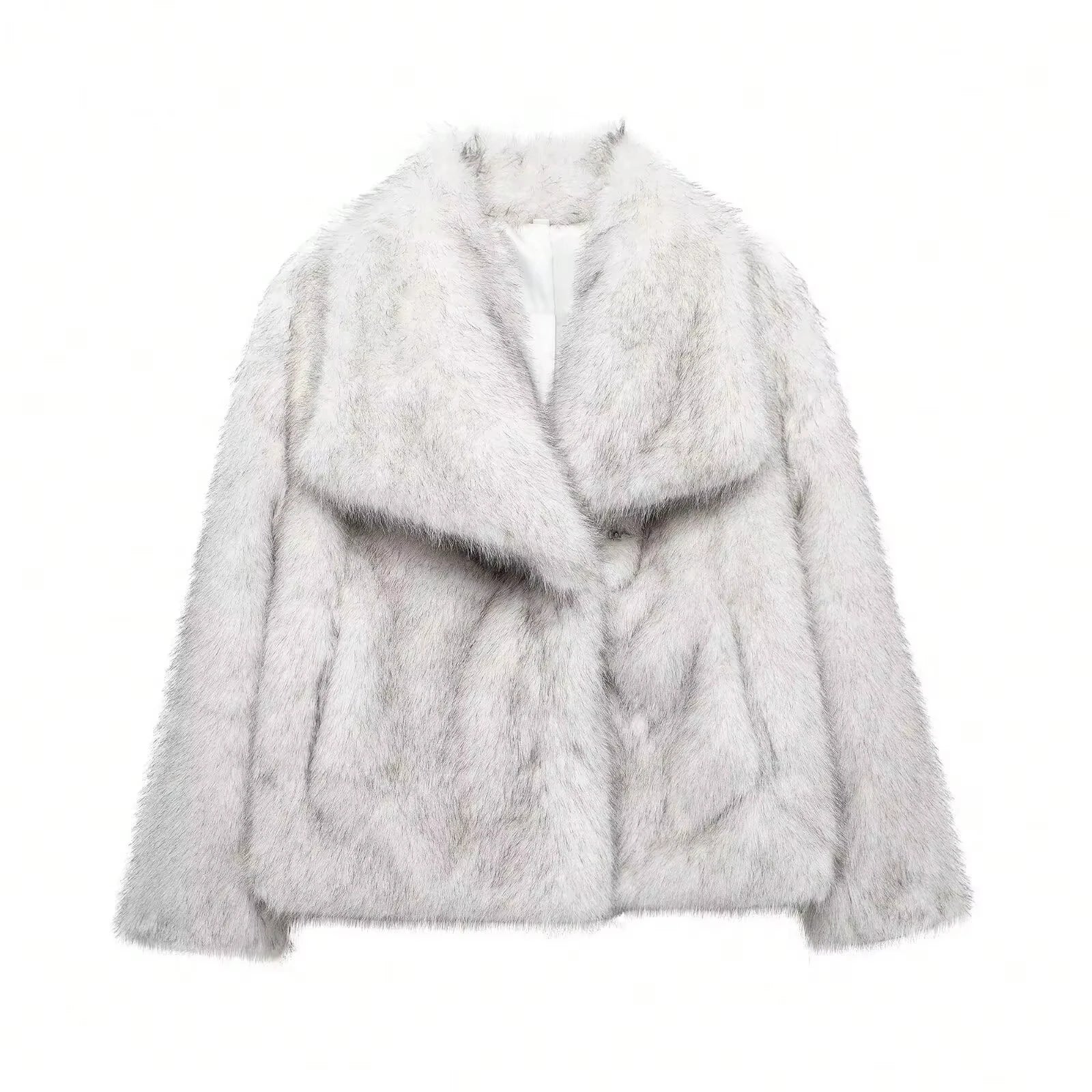 Visconte | Dames Wintermantel | Fluffy kunstbont jas, reverskraag, losse pasvorm, warme winterjas