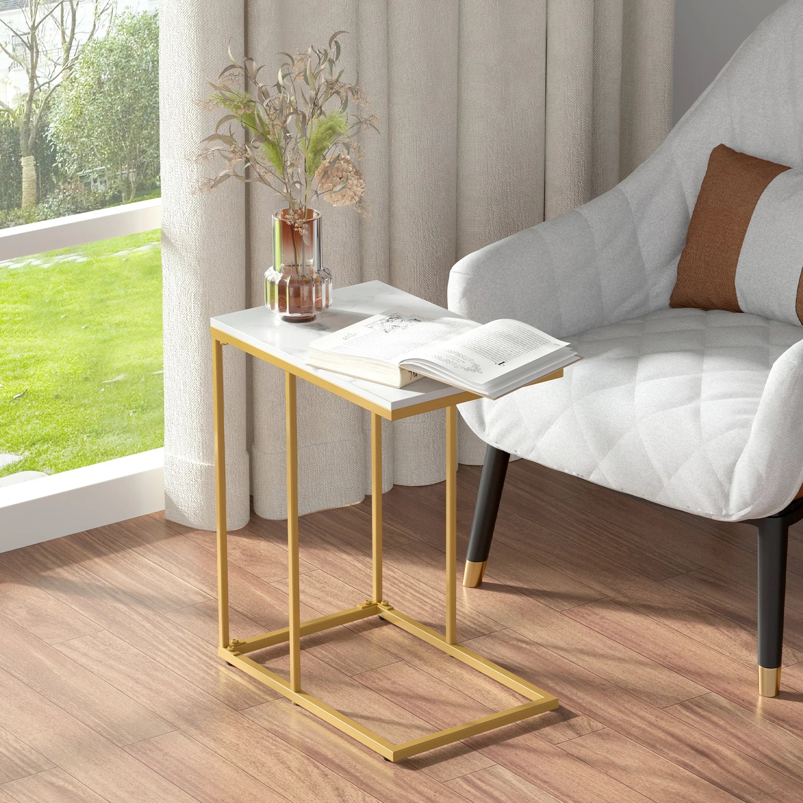 Rechthoekige Dressoir tafel | Ruim opbergvak - Stijlvol zwart metalen frame - Veelzijdig inzetbaar in huis of kantoor