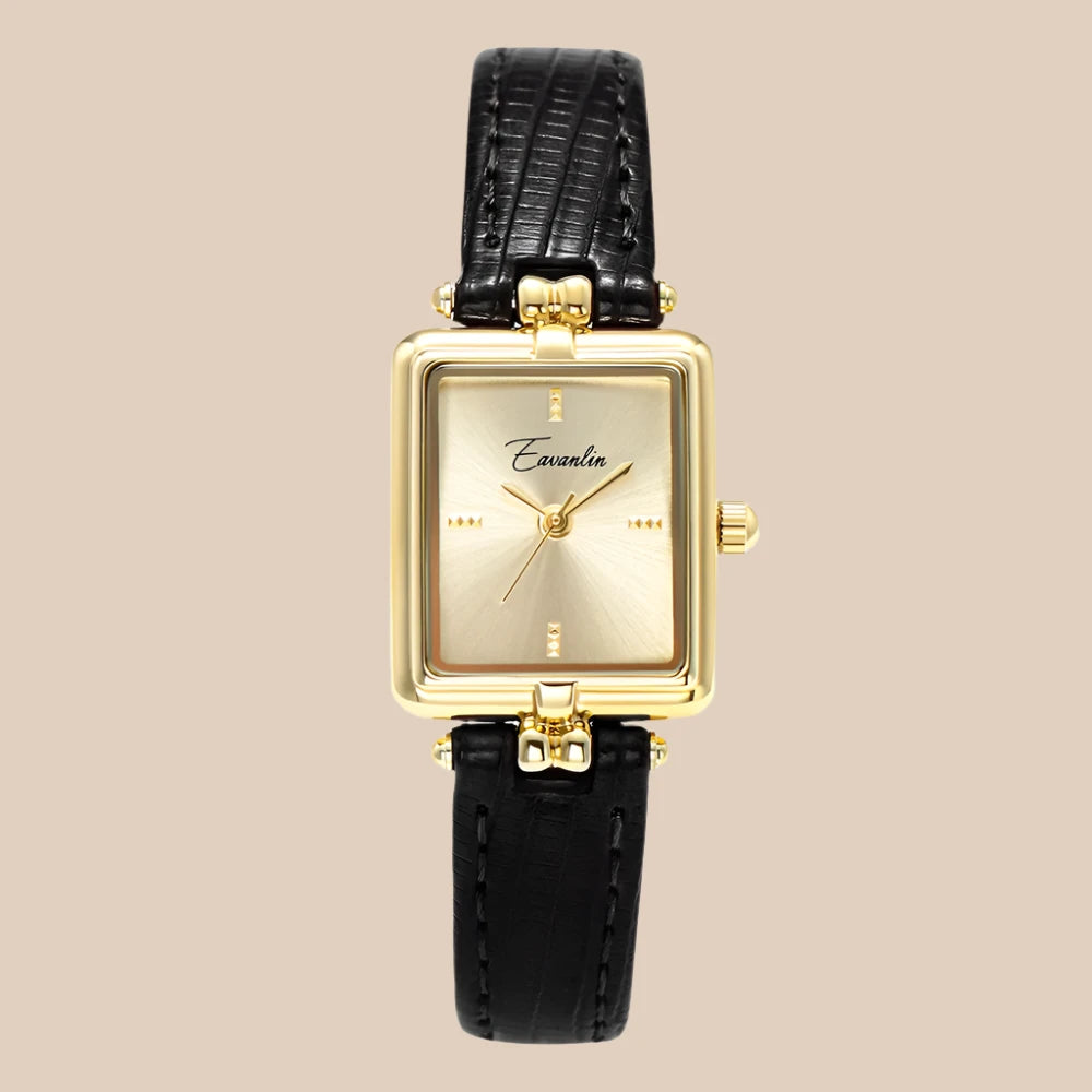 Sienna - Elegante quartz horloge met gouden wijzerplaat