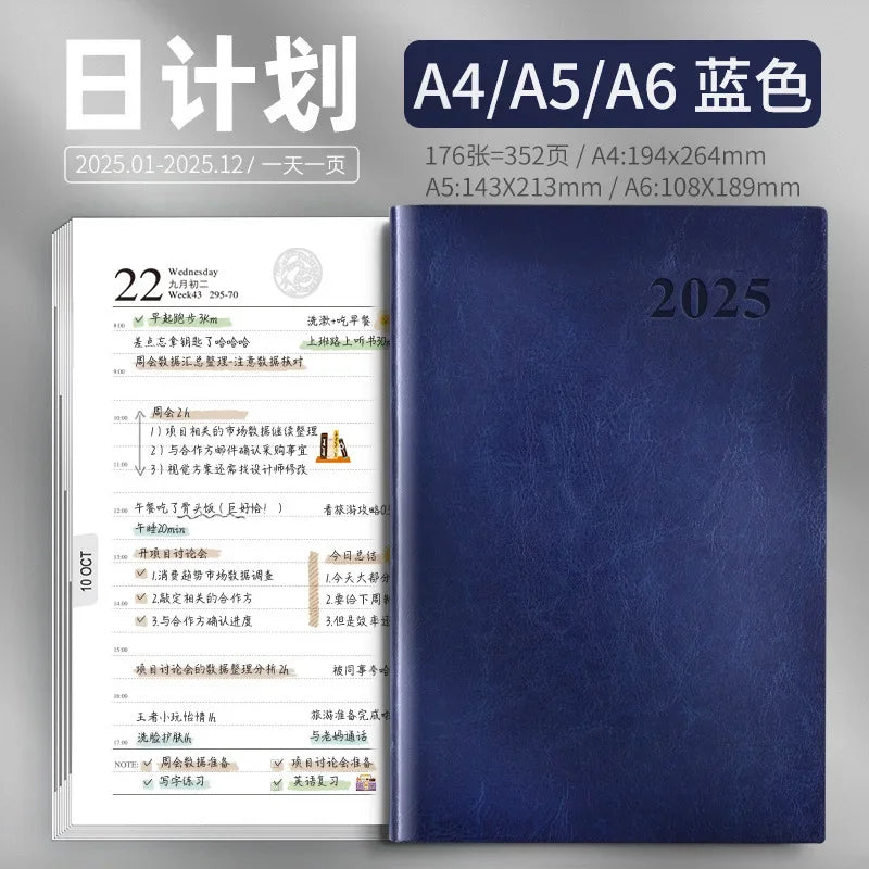 A4 zachte lederen planner 2025/2026 | Agenda | Notitieboek met jaarkalender en efficiënte planning