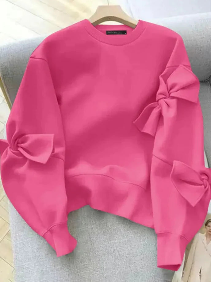 Mooie Sweater met Strikjes! Drie Kleuren