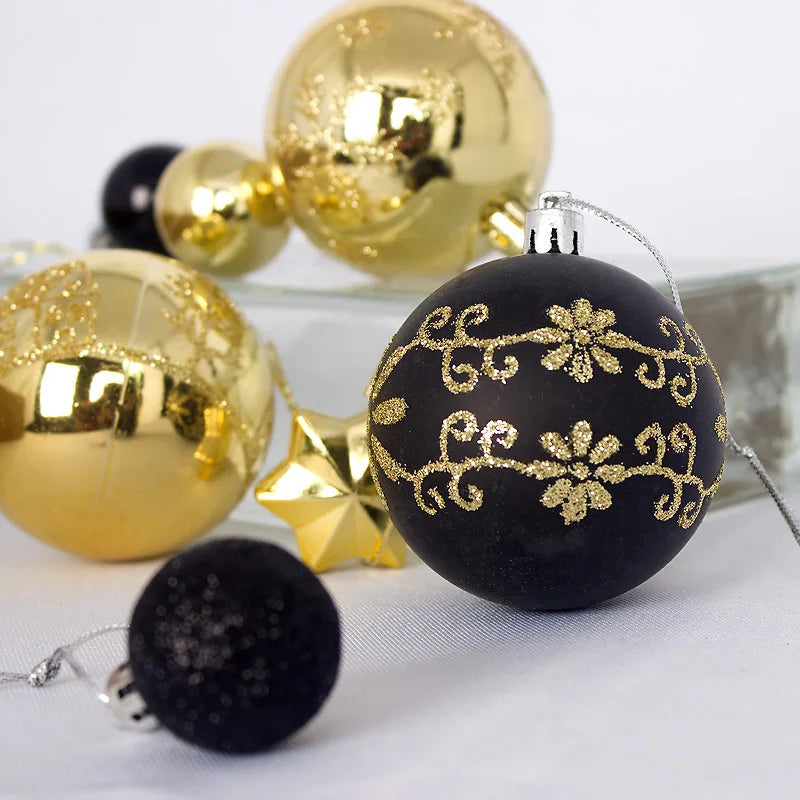 Set van 44 Kerstballen - Uniek Ontwerp - 3 - 6 Diameter - Plastic Ballen voor Kerstboomdecoratie