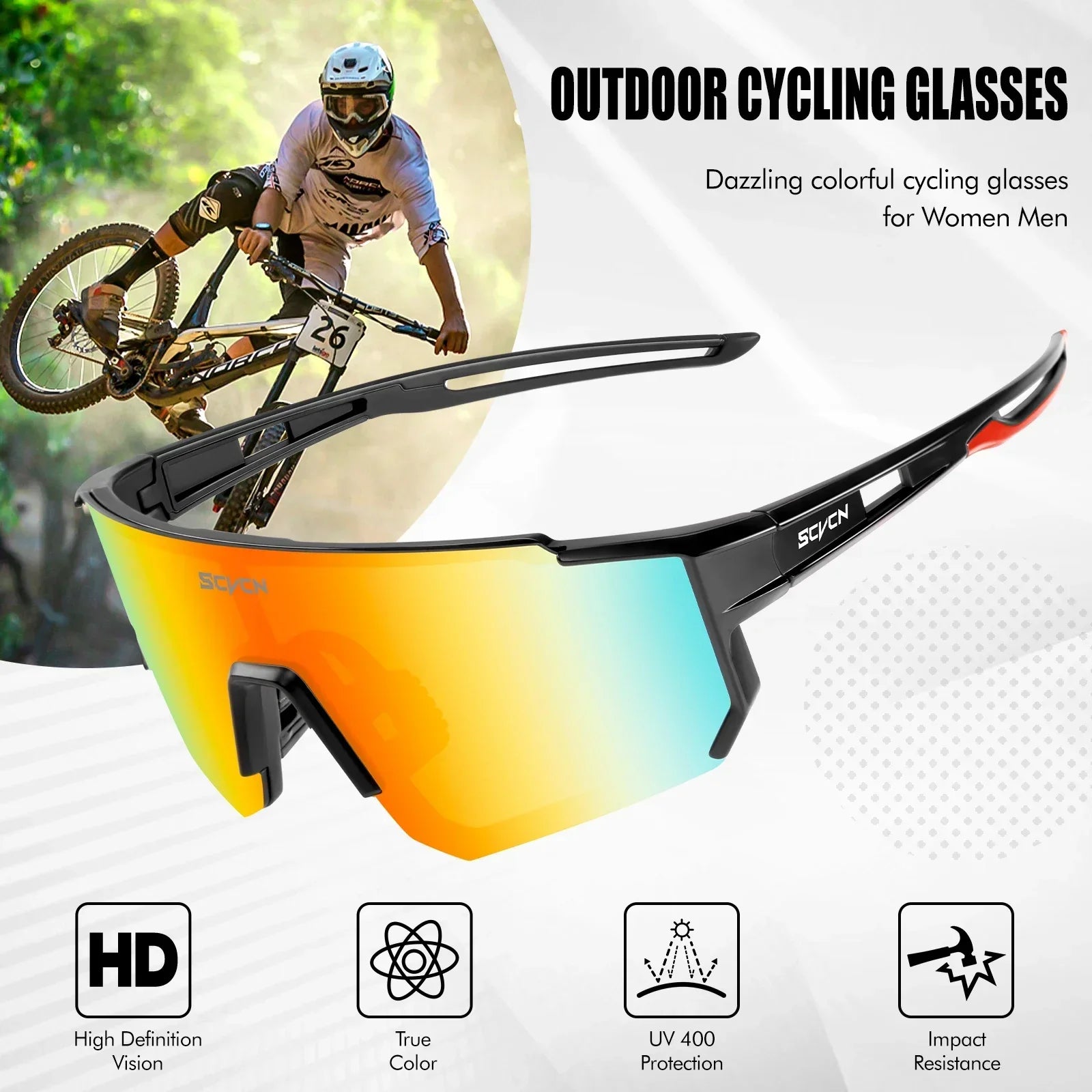 Sportzonnebril – Wraparound Lens met UV400 Filter & Ultralicht Design