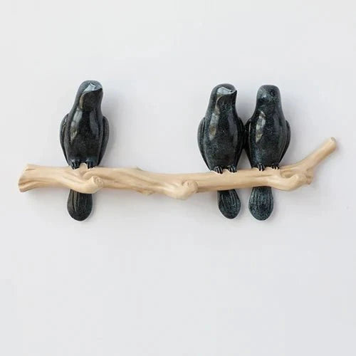 Ligne d’Entrée | Stijlvolle Kapstok Muur van Hoogwaardig Hout met Uniek Vogelontwerp – Duurzaam en Functioneel voor Jassen en Tassen