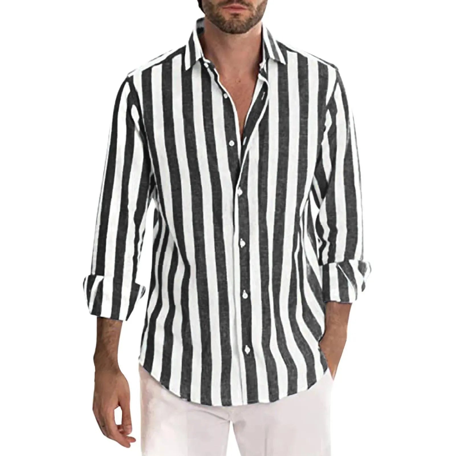 Blouse Heren Stijlvol Luchtig Strand Strepen Kreukvrij Visconte Nederland