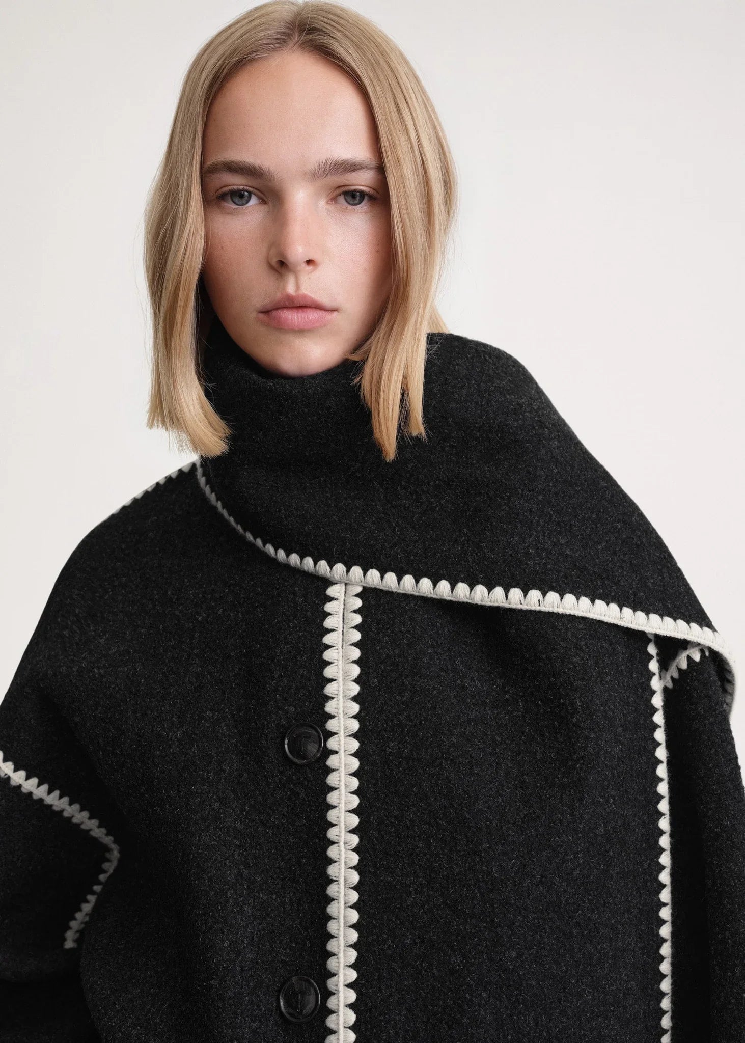Warme Wollen Mantel voor Dames | Grijs - Elegant en Stijlvol