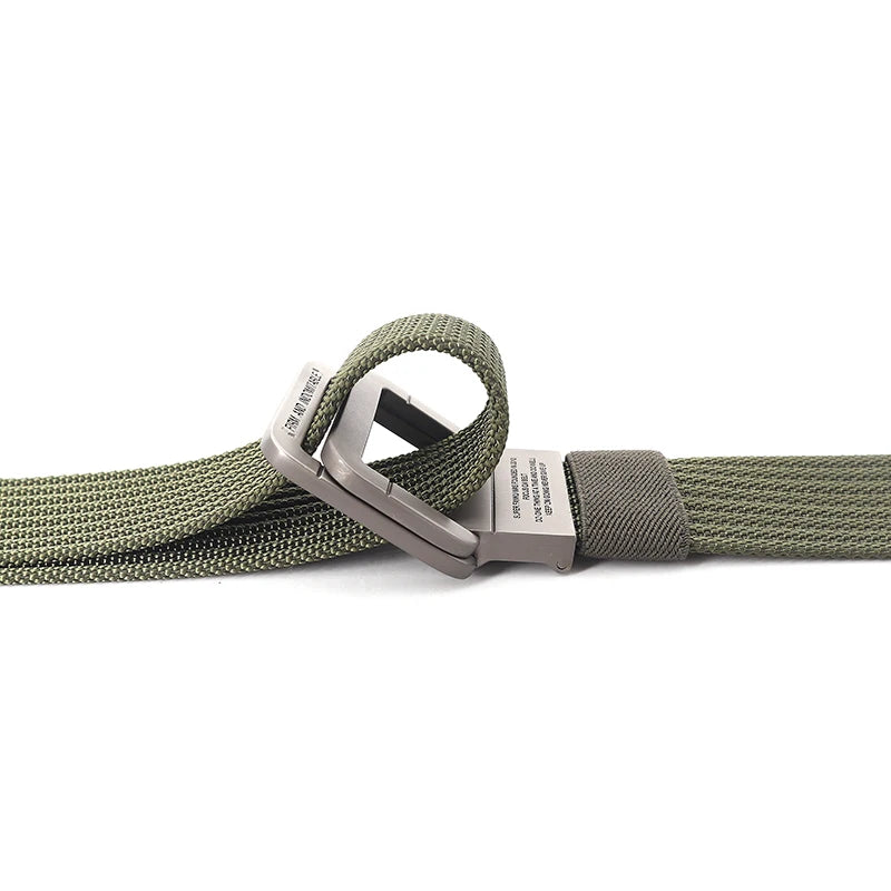 Unisex Canvas Riem met Metalen Dubbele Ring Gesp en Verstelbare Lengte