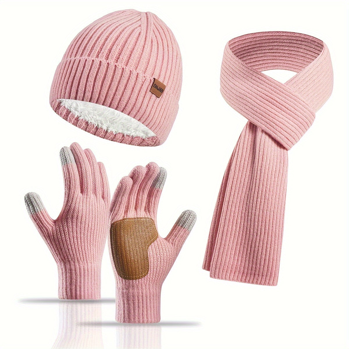 Unisex Winterset met Gebreide Muts, Sjaal en Handschoenen – Warm en Comfortabel voor Buitenactiviteiten