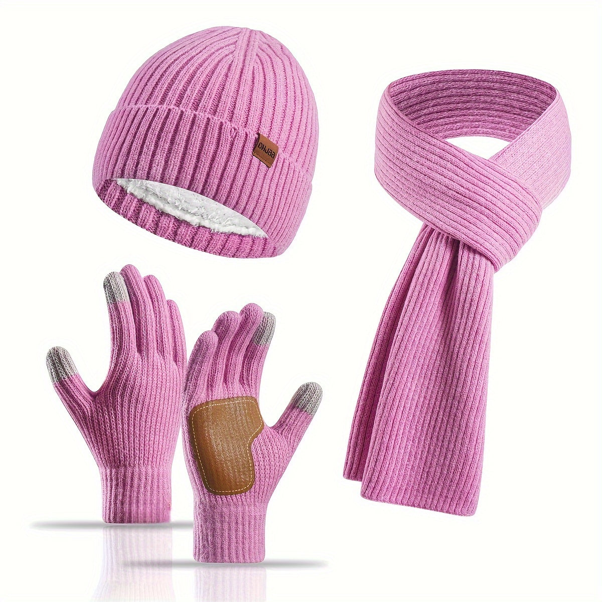 Unisex Winterset met Gebreide Muts, Sjaal en Handschoenen – Warm en Comfortabel voor Buitenactiviteiten