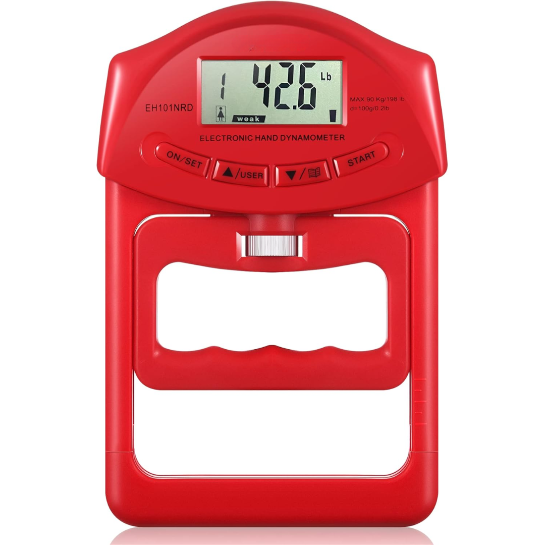 Gripmaster Digital Hand Dynamometer – Precise Grip Strength Meter up to 90kg – Compact, Portable Grip Tester for Fitness, Therapy & Rehabilitation