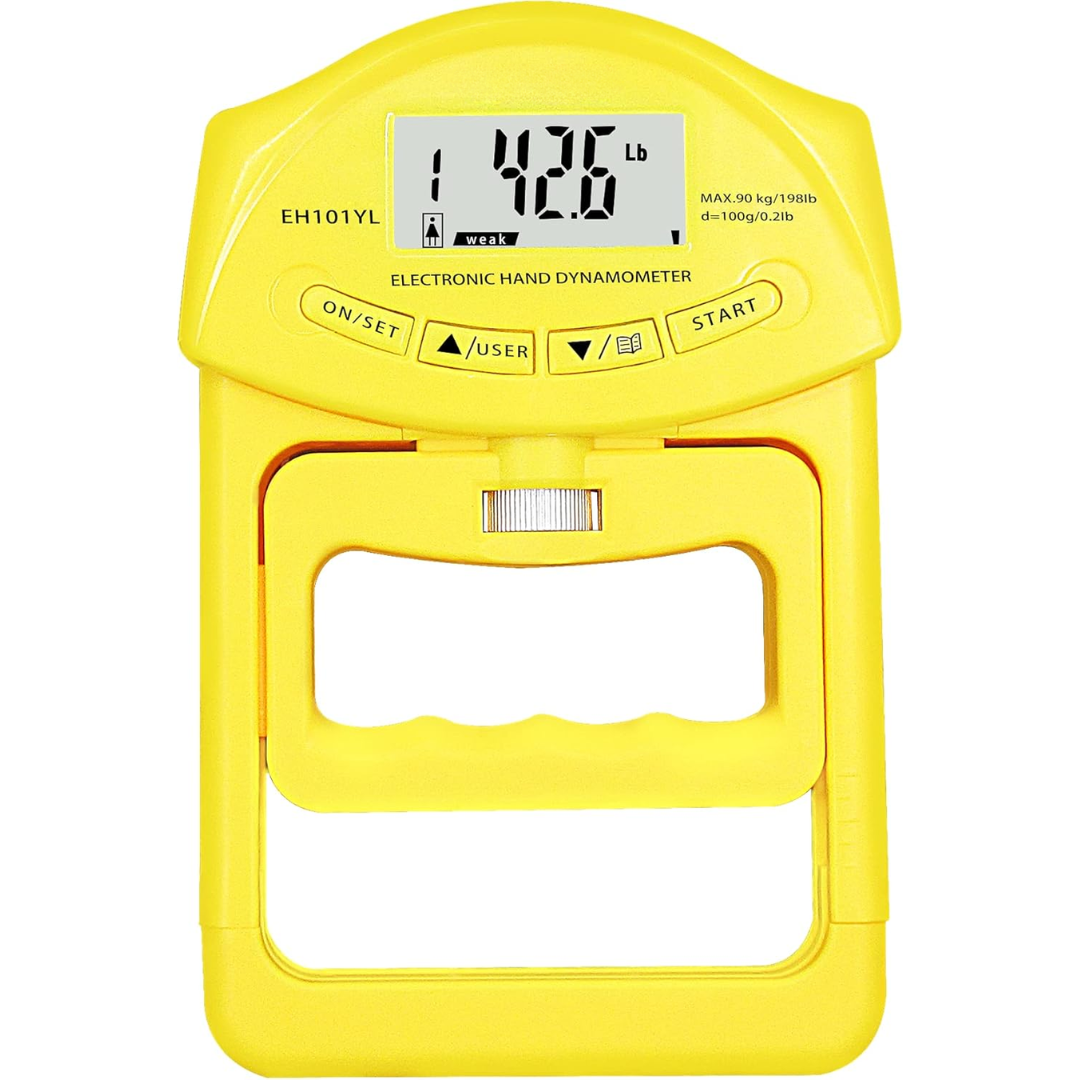 Gripmaster Digital Hand Dynamometer – Precise Grip Strength Meter up to 90kg – Compact, Portable Grip Tester for Fitness, Therapy & Rehabilitation