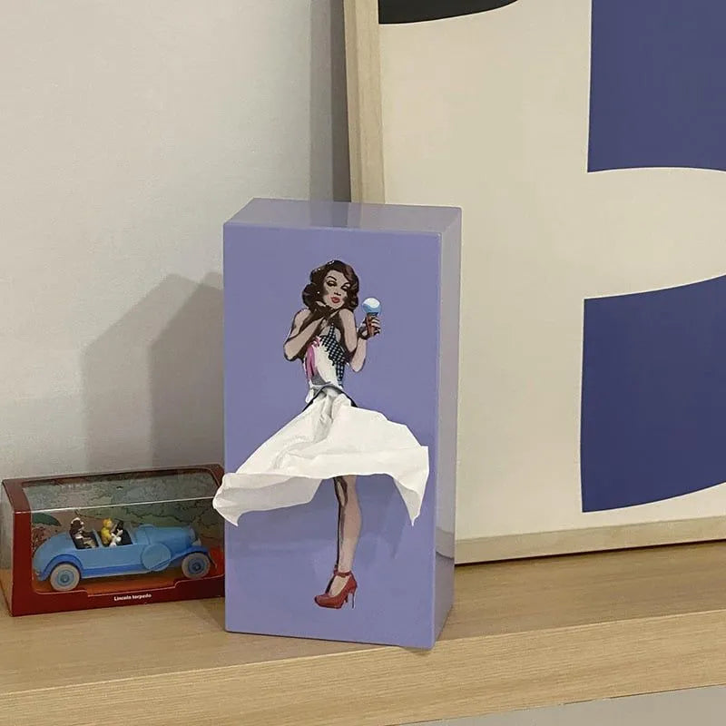 Pinova Tissuehouder | Woondecoratie | Speelse tissuebox in retro Pin-Up stijl