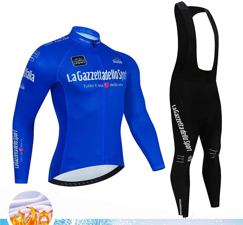 Cyclovent Thermische Fietsset Heren Winter - Lange Wielertrui en Fietsbroek met Zeem - Warme Ademende Wieleroutfit voor Herfst en Winter