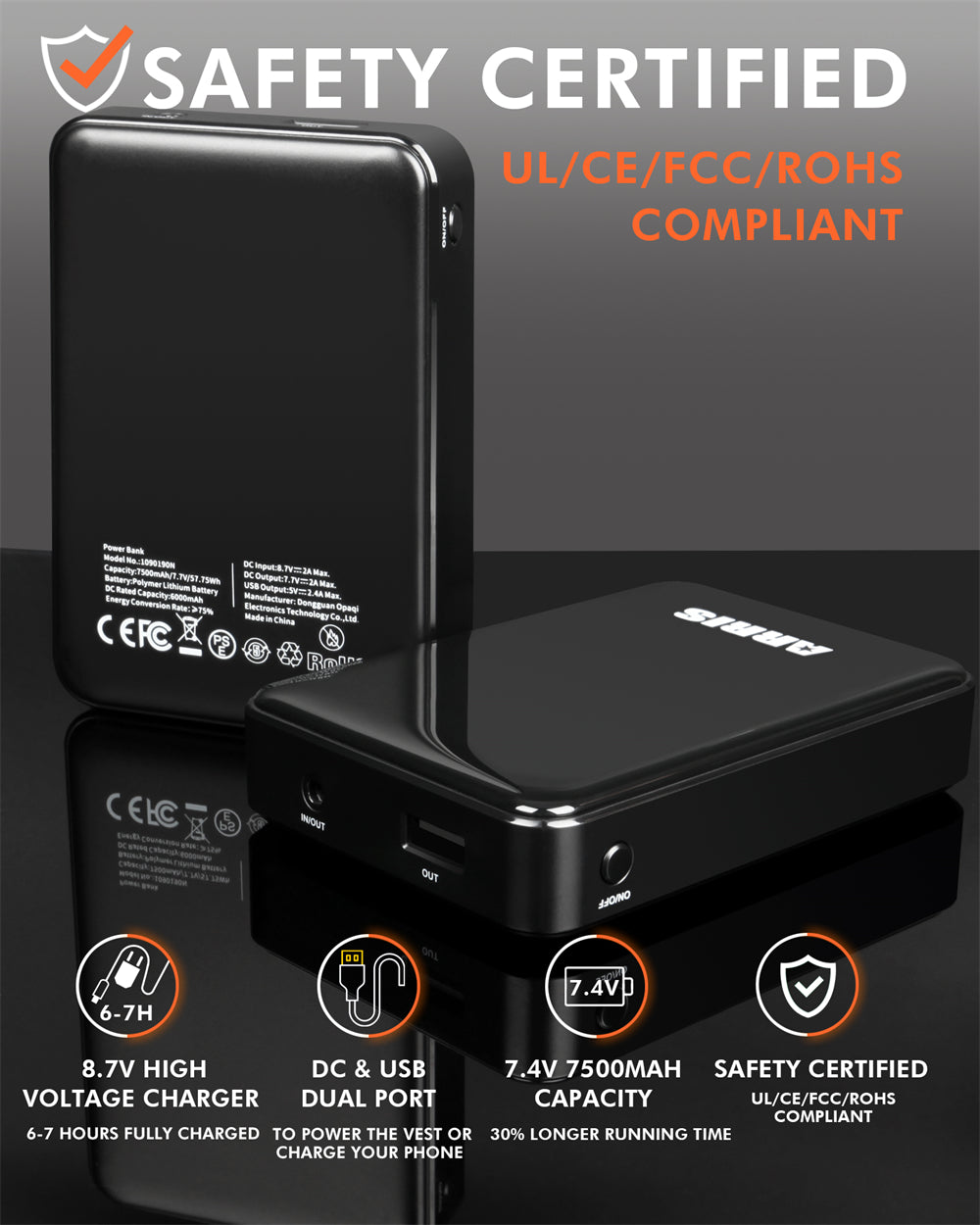 Calorix Heren Verwarmde Jas met 8 Warmtezones - Waterbestendig en Ademend Winterjack met Instelbare Warmtestanden - Werkt op Powerbank