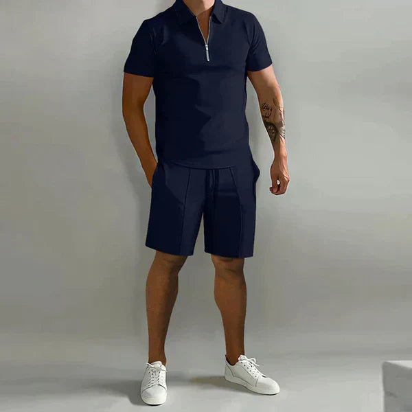Zomerset Heren – Luxe Polo & Korte Broek Set – Ademend, Comfortabel & Stijlvol