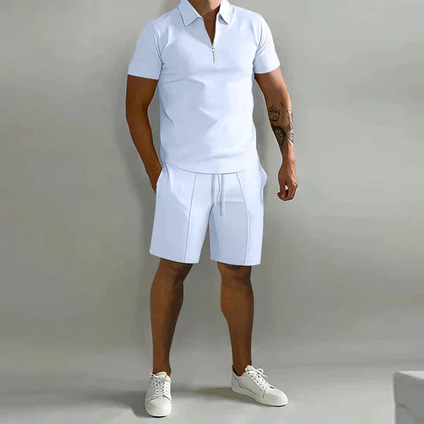 Zomerset Heren – Luxe Polo & Korte Broek Set – Ademend, Comfortabel & Stijlvol