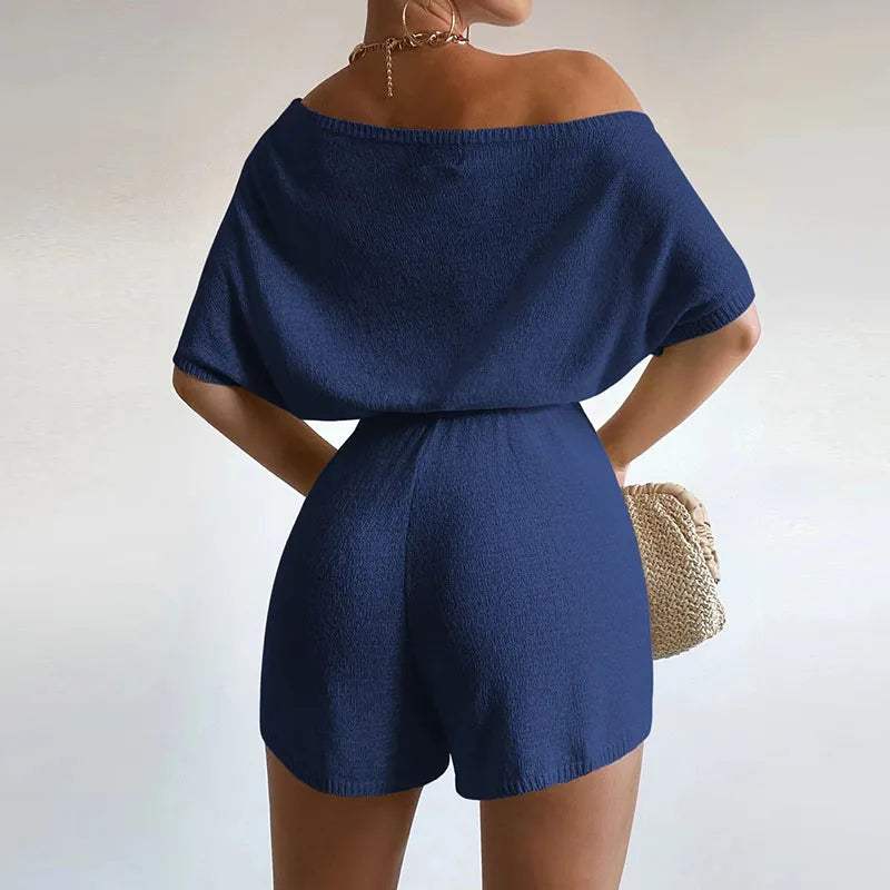 Elegante Off-Shoulder Gebreide Playsuit - Visconte