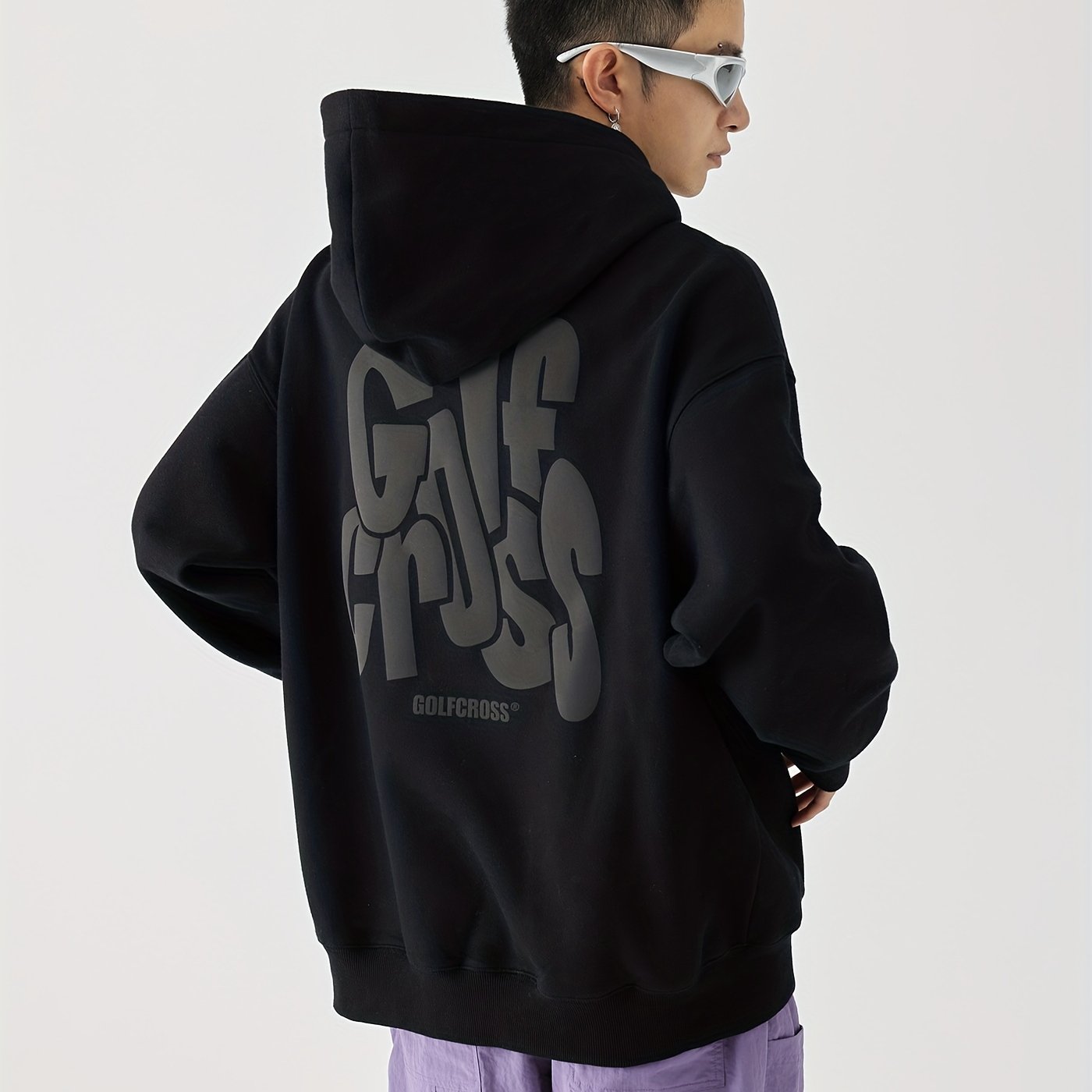 Loose Fit Hoodie met Letters Print Heren | Loose fit | Kangaroezak - Streetstyle design - Duurzaam katoenmix