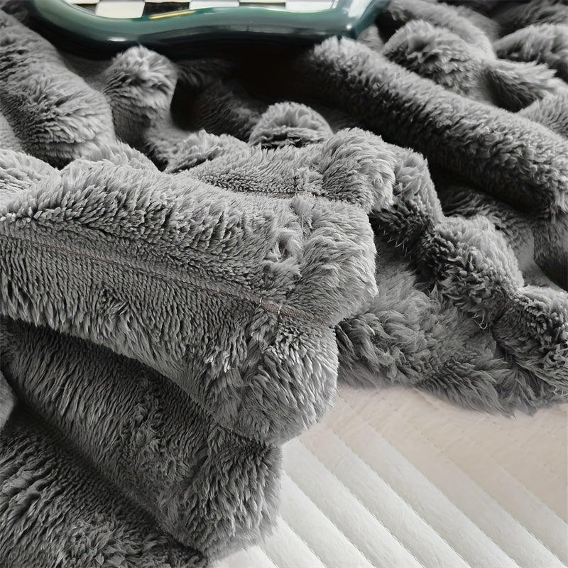 Plush Faux Rabbit Fur Blanket | Super Soft &amp; Warm - Suitable for Home or Travel