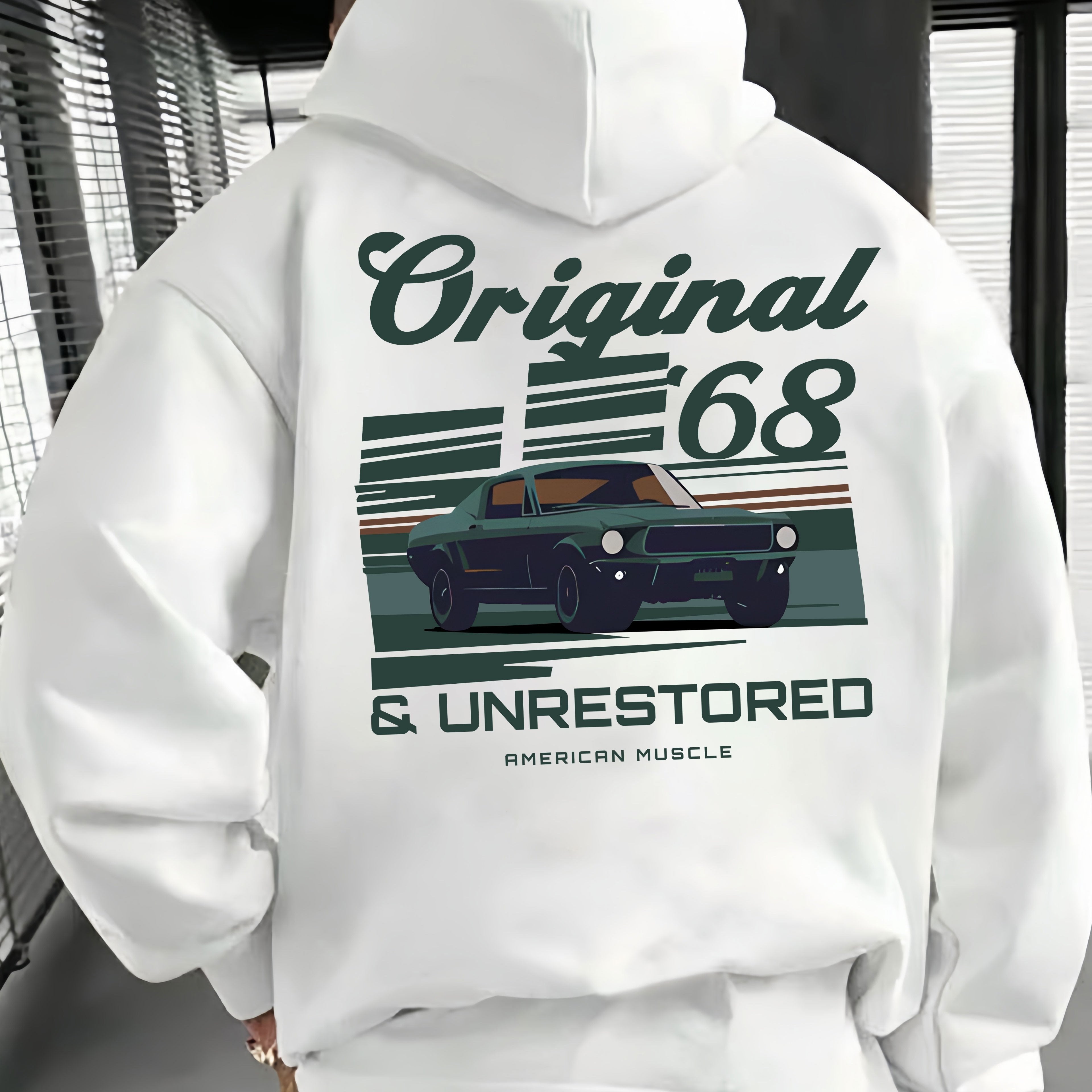Vintage Muscle Car Hoodie Heren | Loose fit | Klassiek ontwerp - Zachte Franse badstof - Comfortabele pasvorm