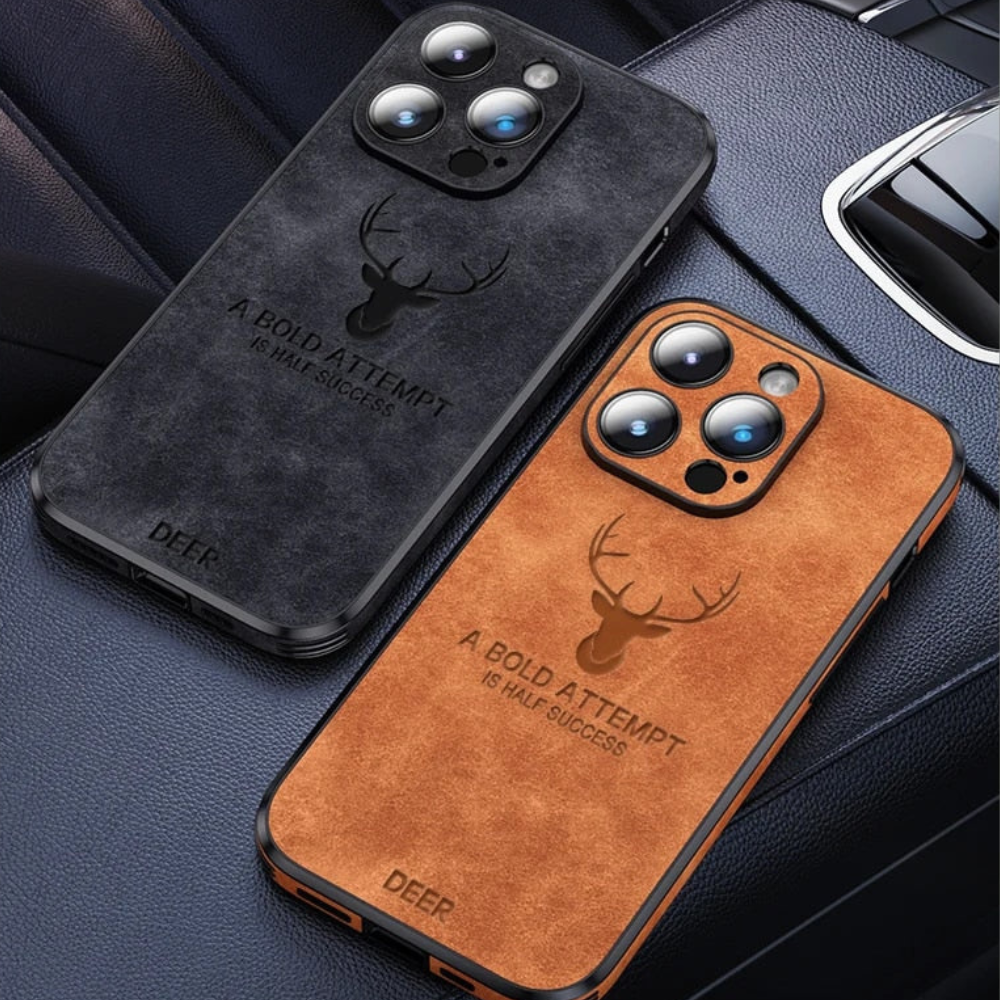 Deer - Luxe Leren iPhone Hoesje met Stijlvol Design en Schokbestendige Bescherming