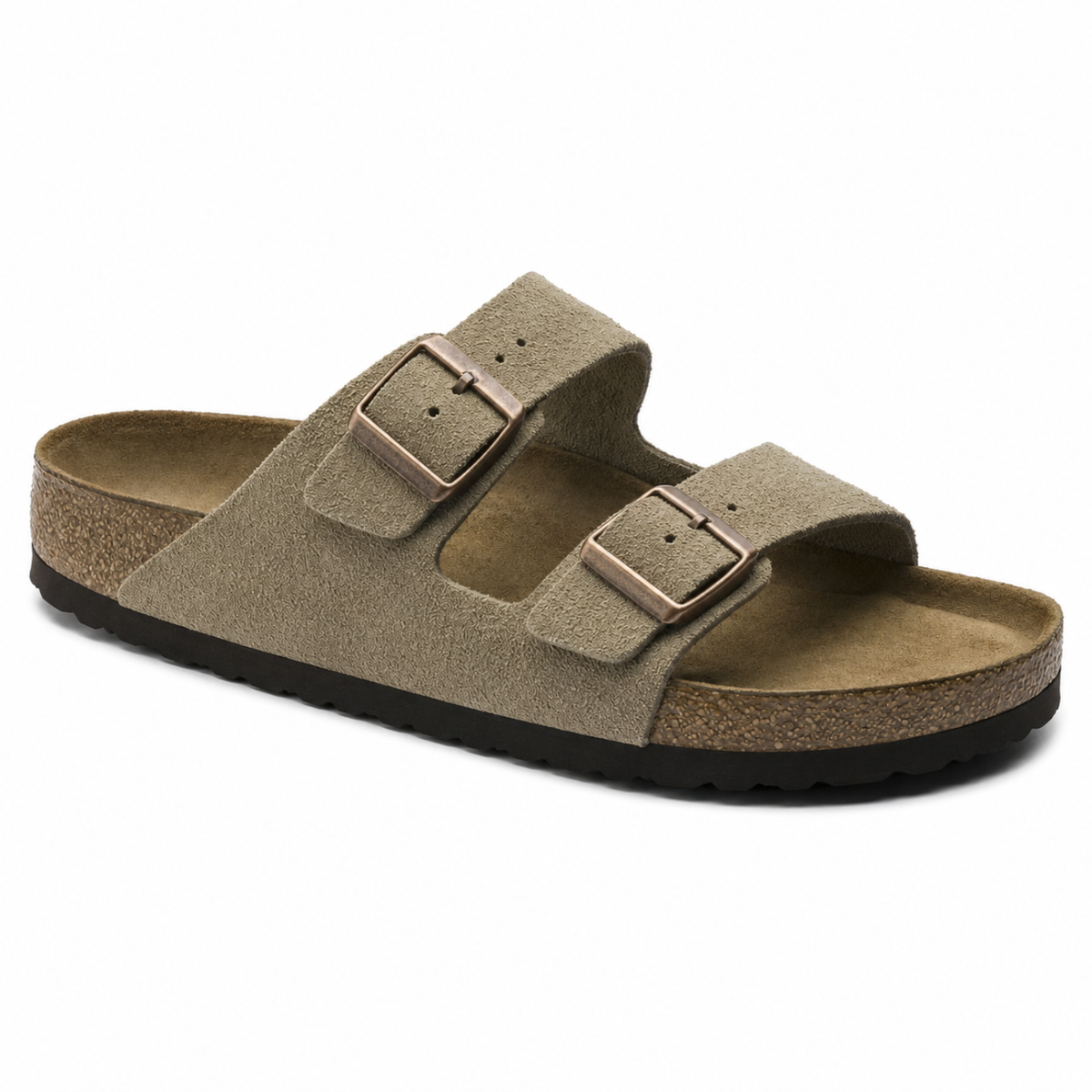 Arizona | Taupe Suède – Casual Sandalen met Zachte Anatomische Voetbed
