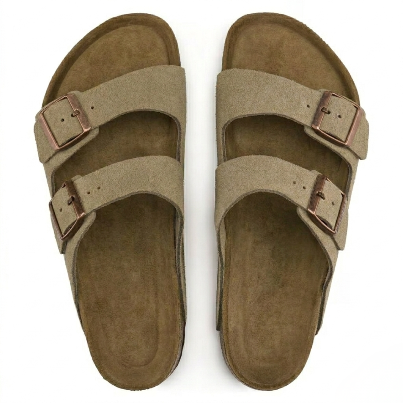 Arizona | Taupe Suède – Casual Sandalen met Zachte Anatomische Voetbed