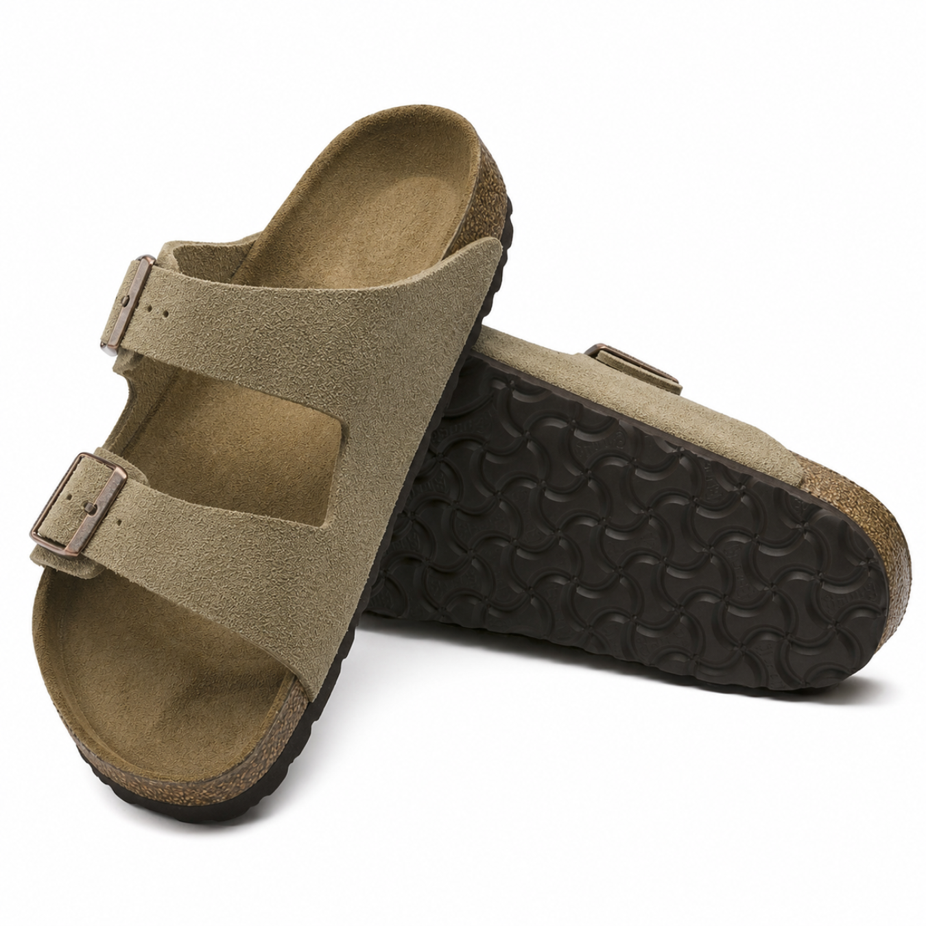 Arizona | Taupe Suède – Casual Sandalen met Zachte Anatomische Voetbed