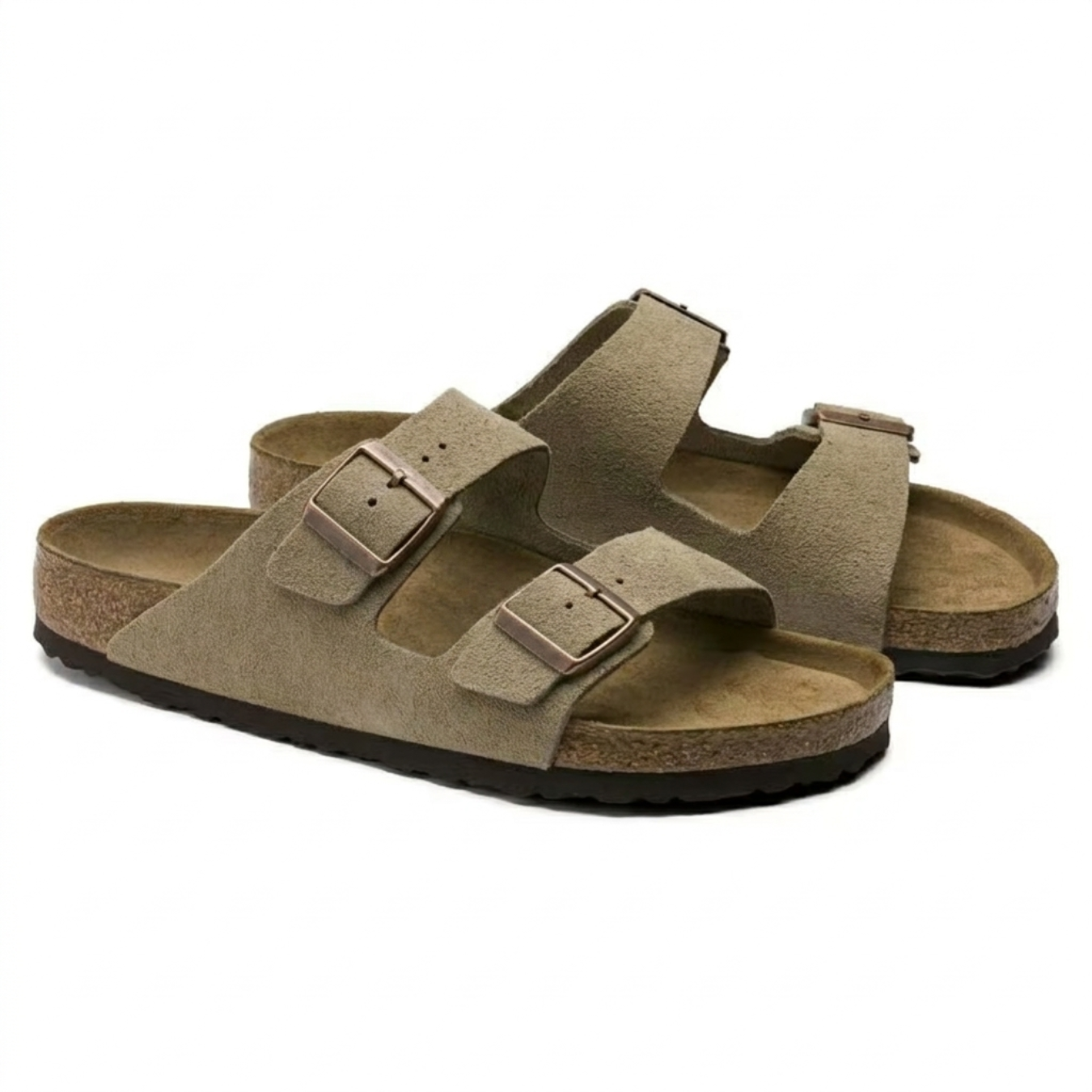 Arizona | Taupe Suède – Casual Sandalen met Zachte Anatomische Voetbed