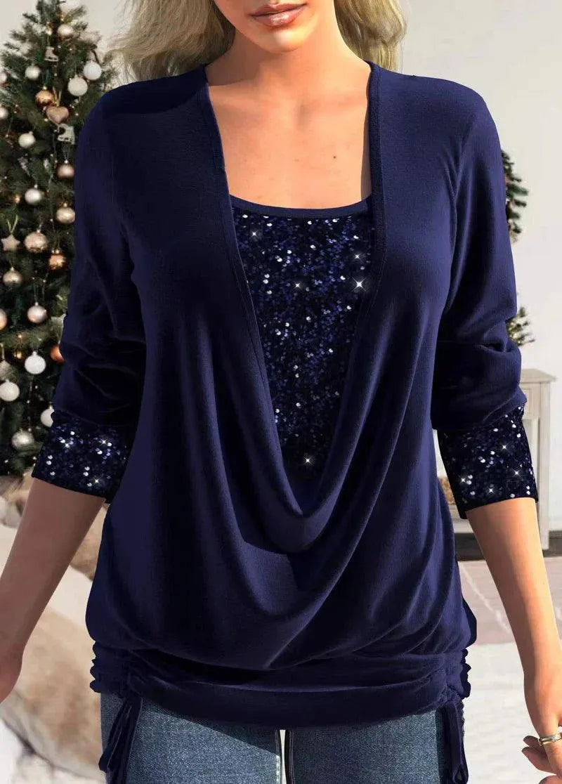 Comfortabele Damesblouse met Glitteraccenten - Visconte